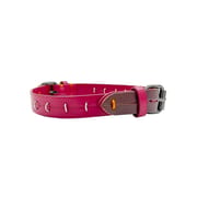 Daluse [Ember] Red Leather Silver Ring Stitching Splicing 2-In-1 Choker And Cuffs