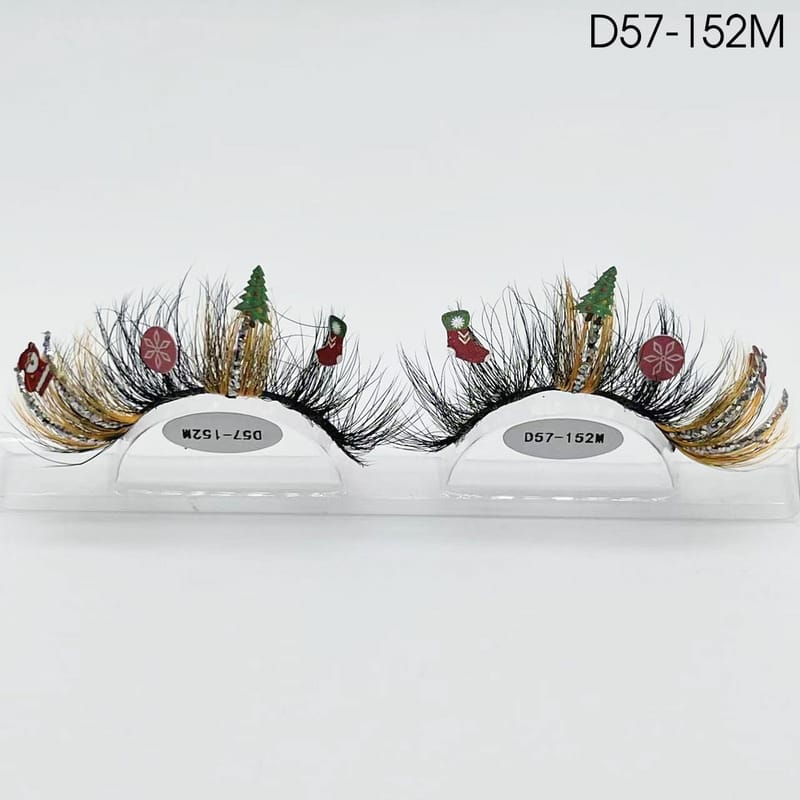 DH (Christmas Glitter Colored 20mm Faux Mink Lashes)