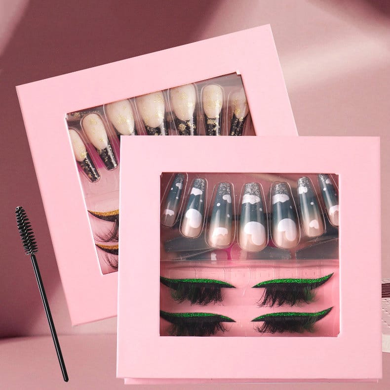 Glitter Eyeliner Lash Sticker And Nails Set