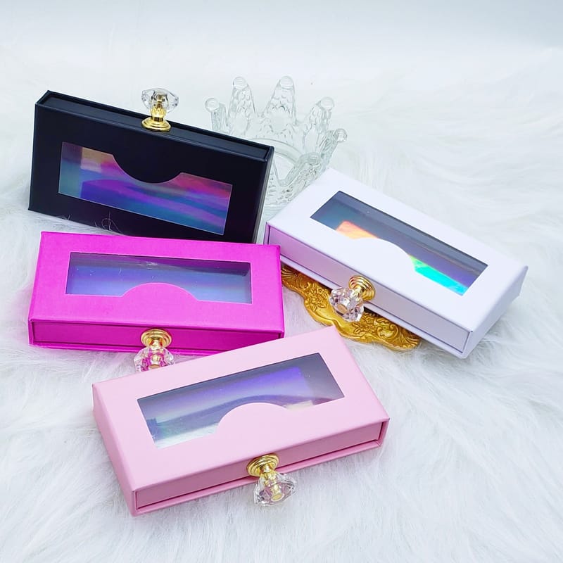 Rectangle Magnetic Lash Boxes with a Handle and a Drop-Front Drawer