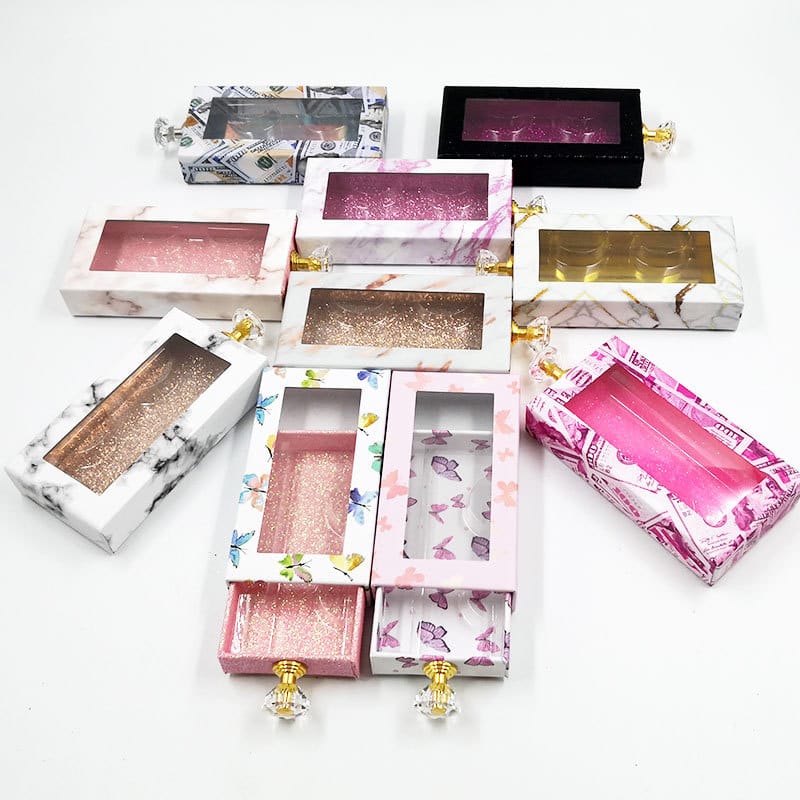 Rectangle Magnetic Lash Boxes with Handle & Side-Pull Drawer