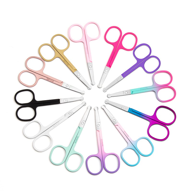 12 Color Mini Eyebrow Nose Hair Stainless Steel Scissors
