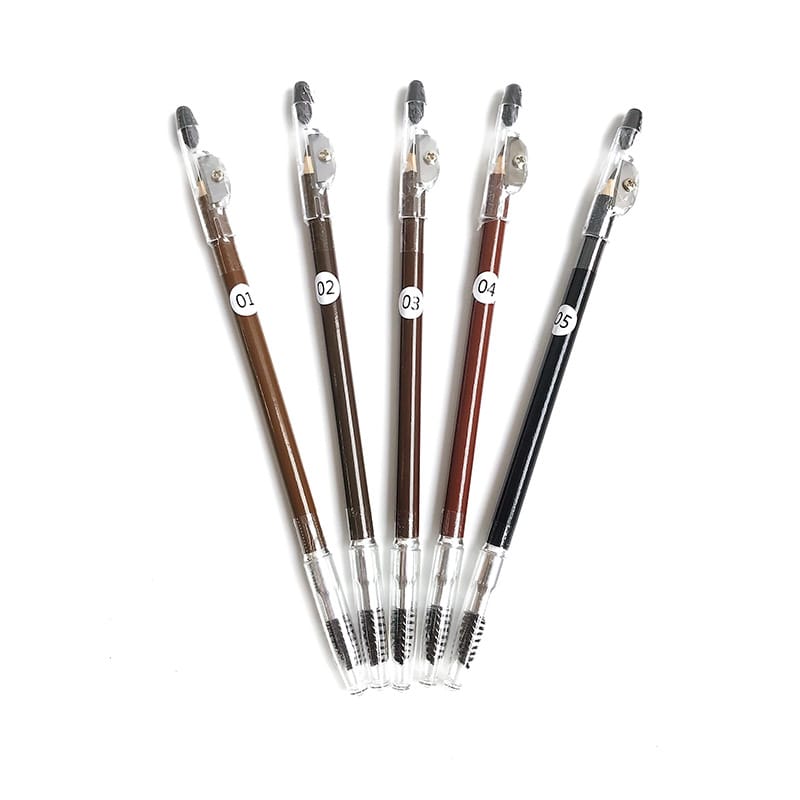 5 Color Wooden Eyebrow Pencil with Sharpener