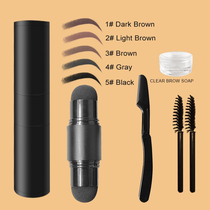 Dual-Ended Eyebrow Stamp + Trimmer Set