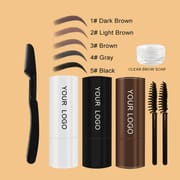 5 Color Eyebrow Stamp + Trimmer & Brush Kit