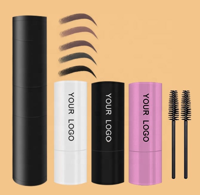 6 Color Eyebrow Stamp Kit with Brush Card