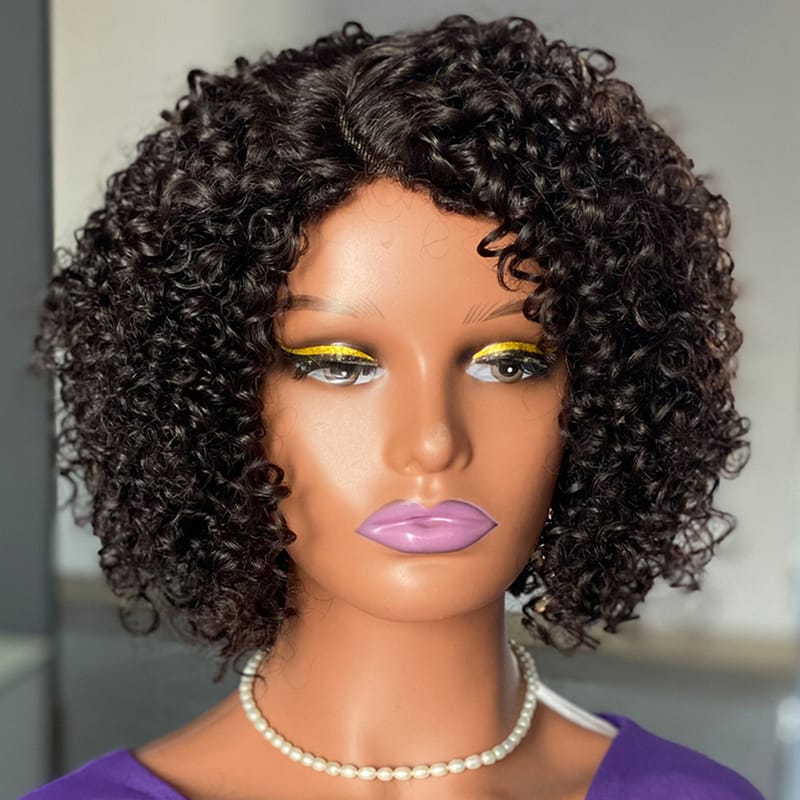 Short Kinky Curly Pixie Cut Frontal Wigs Human Hair