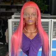 Pink 13x4 Lace Frontal Human Hair Wig