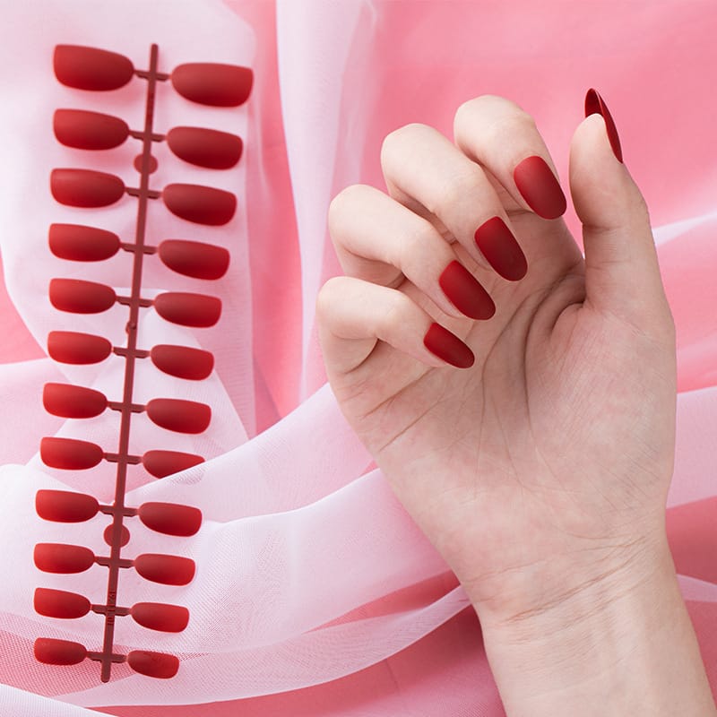 28 Colors Short Matte Almond Stiletto Press On Nails