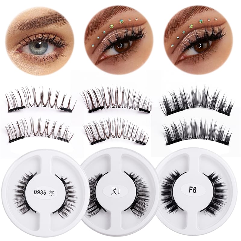 1 Pair/Boxes Soft Magnetic Lashes with Clip