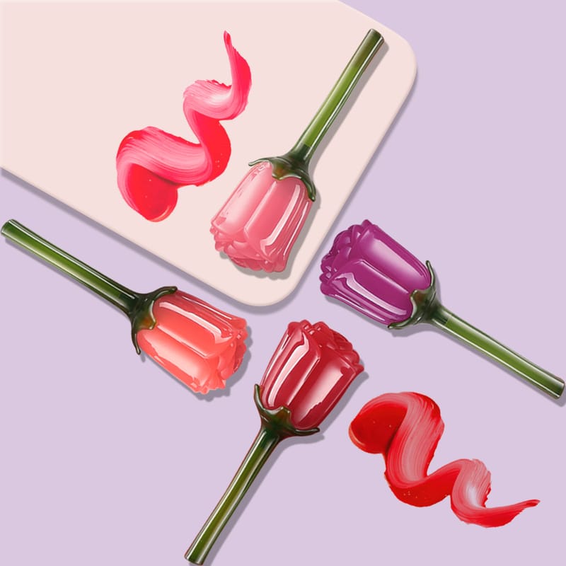 4 Color Flower Lip Tint Vegan & Long-Lasting