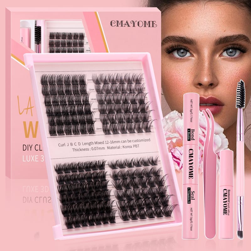 TZYW (4 Styles 12/14/16mm C/D Curl DIY Lash Clusters Kit)