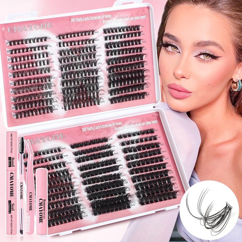 TZ (20D-100D Fluffy D Curl DIY Lash Clusters Kit)