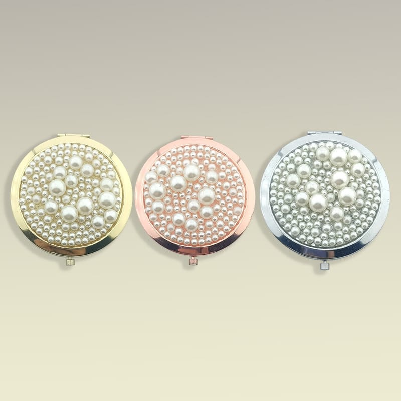 Premium Double Sided Folding Mirror with Pearl