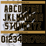 Custom Graffiti Pattern Black-Old Gold 3D Scratch Authentic Basketball Jersey