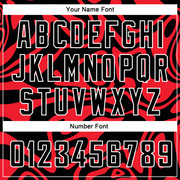 Custom Red Black-White 3D Pattern Design Abstract Psychedelic Liquid Wave Authentic Basketball Jersey