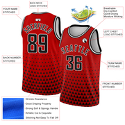 Custom Red Black-White Triangle Shapes Authentic City Edition Basketball Jersey