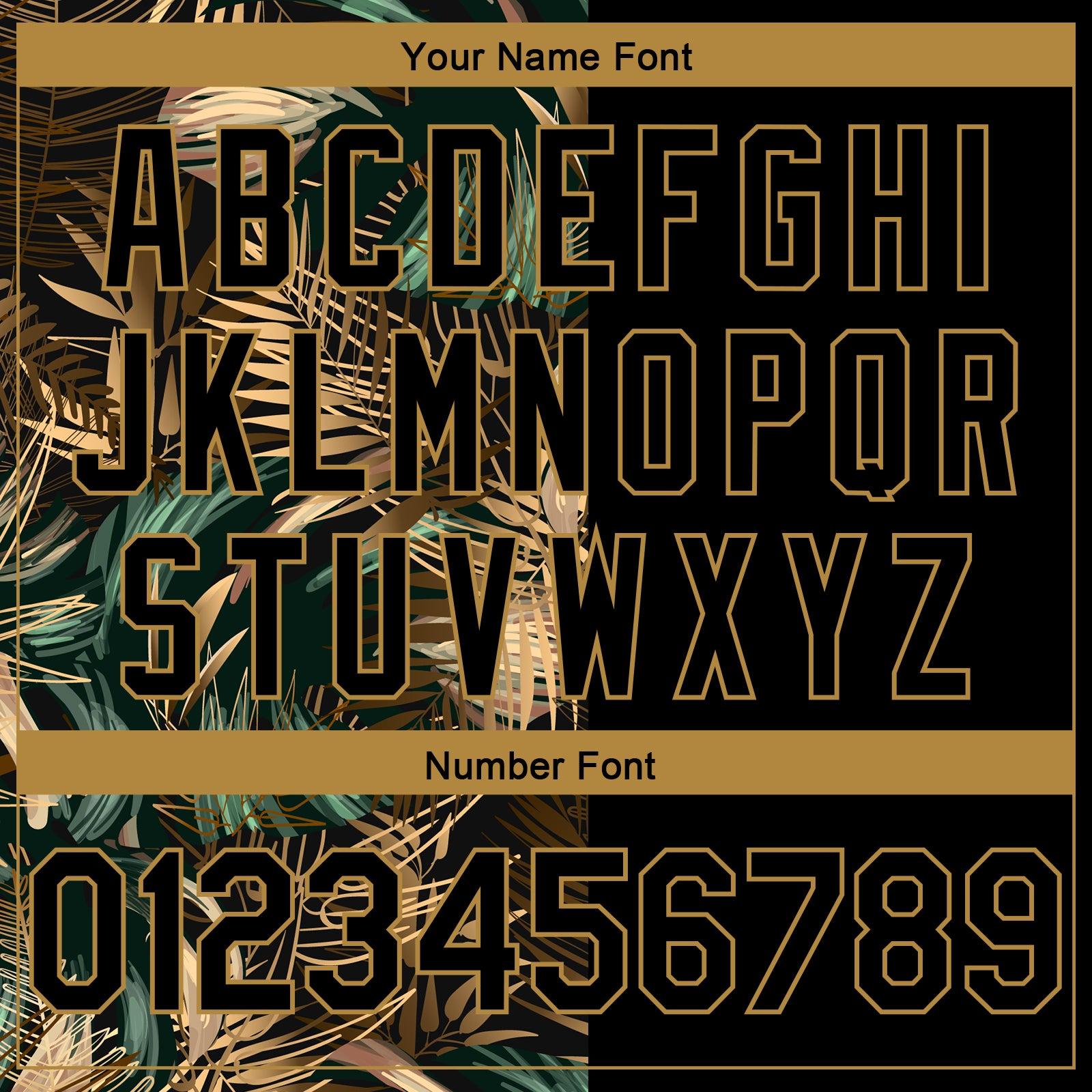 Custom Black Old Gold 3D Pattern Tropical Hawaii Palm Leaves Authentic Basketball Jersey