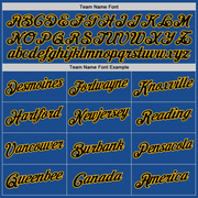 Custom Blue Black-Gold Authentic Throwback Basketball Jersey