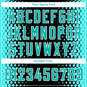 Custom Black Aqua-White Halftone Authentic City Edition Basketball Jersey