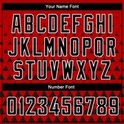 Custom Red Black-White Triangle Shapes Authentic City Edition Basketball Jersey