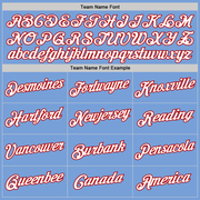 Custom Light Blue White-Red Authentic Throwback Basketball Jersey