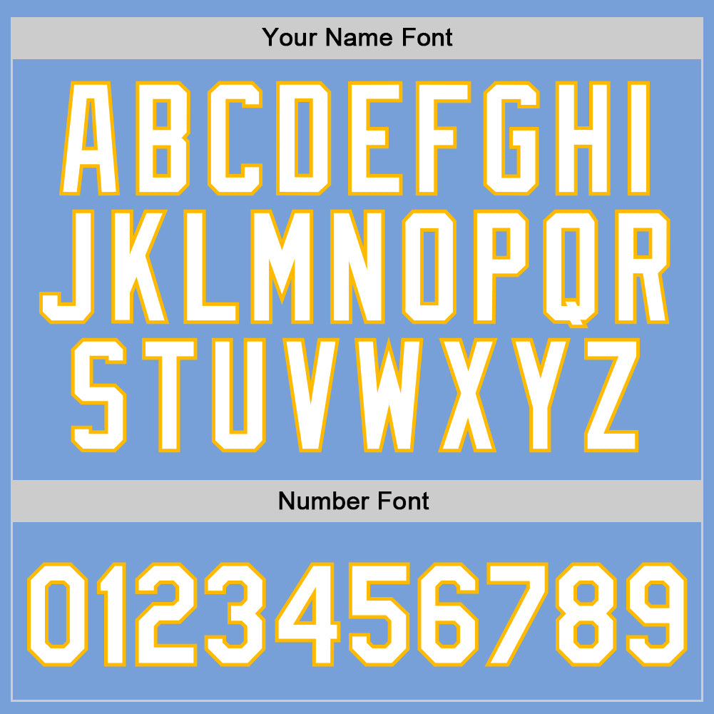 Custom Light Blue White-Gold Authentic Throwback Basketball Jersey