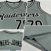 Custom Gray Black-White Authentic Throwback Basketball Jersey