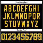 Custom Black White Pinstripe Gold-White Authentic Basketball Jersey