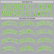 Custom Gray Neon Green-White Authentic Throwback Basketball Jersey