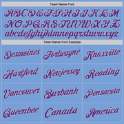 Custom Light Blue Purple-Gray Authentic Throwback Basketball Jersey