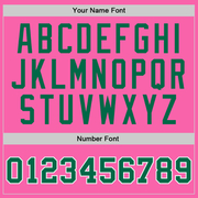 Custom Pink Kelly Green-White Authentic Throwback Basketball Jersey