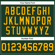 Custom Hunter Green Gold-Black Authentic Throwback Basketball Jersey