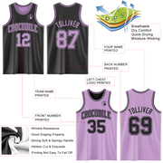 Custom Reversible Black Light Purple Double Side Basketball Jersey