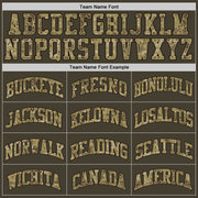 Custom Olive Camo-Old Gold Authentic Throwback Salute To Service  Basketball Jersey