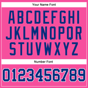 Custom Pink White Pinstripe Royal-White Authentic Basketball Jersey