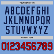 Custom Light Blue Red-Navy Authentic Throwback Basketball Jersey