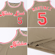 Custom Olive Red-White Authentic Throwback Salute To Service Basketball Jersey