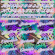 Custom Purple White-Purple 3D Pattern Tropical Hawaii Plants Authentic Basketball Jersey