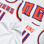 Custom White Red-Royal Authentic Throwback Basketball Jersey