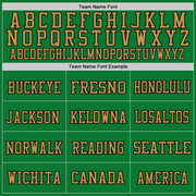 Custom Grass Green Old Gold-Black Mesh Authentic Throwback Football Jersey