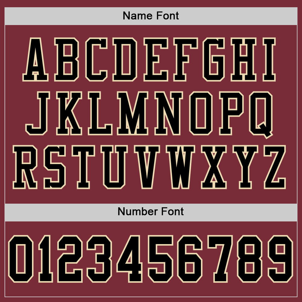 Custom Burgundy Black-Cream Mesh Authentic Football Jersey