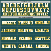 Custom Midnight Green White-Gold Mesh Authentic Throwback Football Jersey