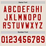 Custom Cream Red-White Mesh Authentic Throwback Football Jersey