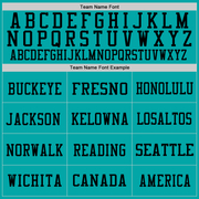 Custom Aqua Gray-Black Mesh Authentic Throwback Football Jersey