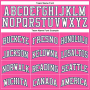 Custom Pink White Black-Light Blue Authentic Throwback Basketball Jersey