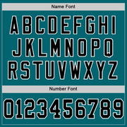 Custom Teal Black-White Mesh Authentic Throwback Football Jersey