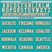 Custom Aqua Orange-White Mesh Authentic Throwback Football Jersey