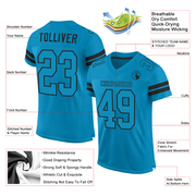 Custom Panther Blue Panther Blue-Black Mesh Authentic Football Jersey