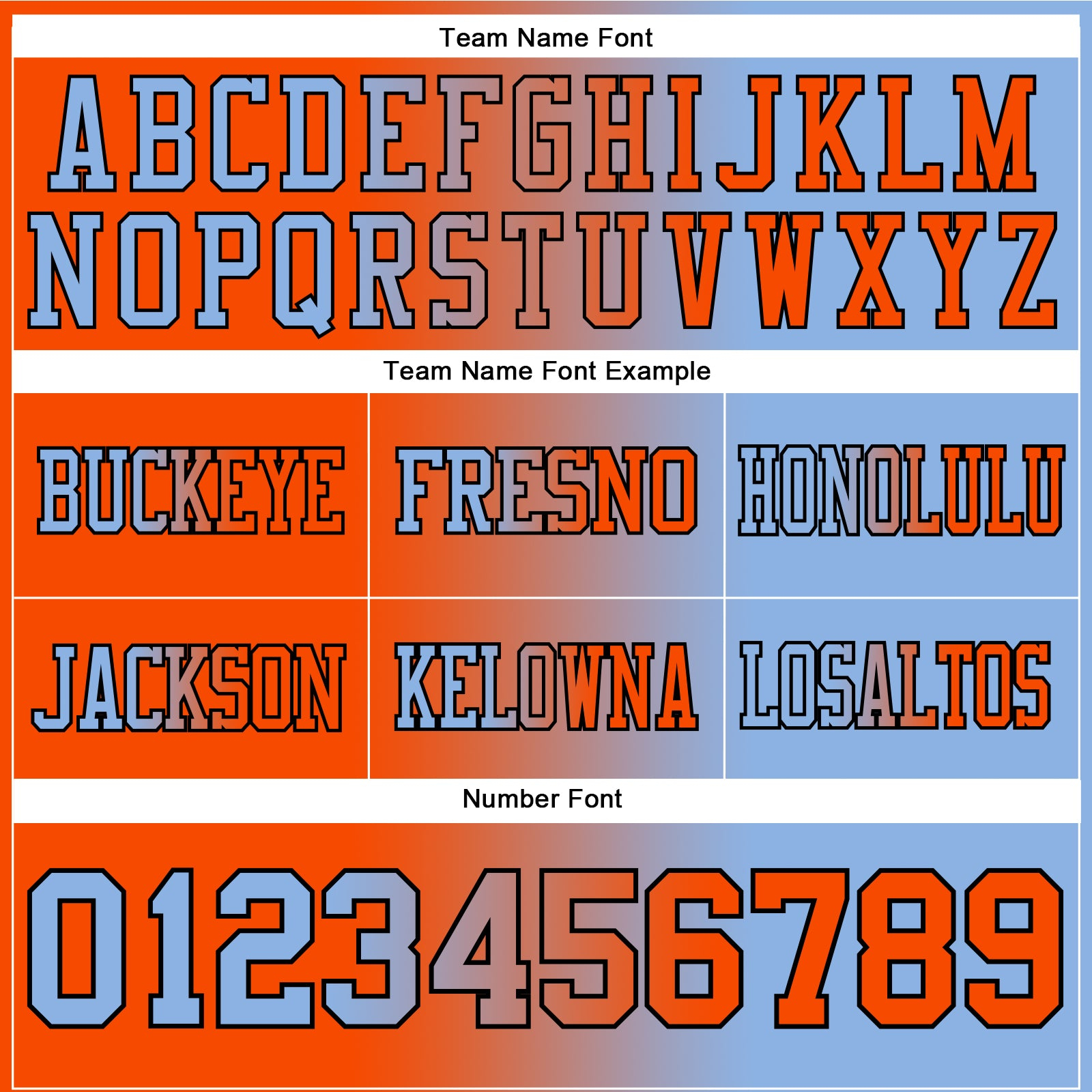 Custom Light Blue Orange-Black Mesh Authentic Gradient Fashion Football Jersey